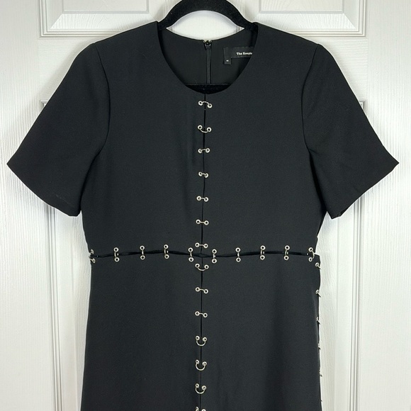 The Kooples black crepe chain link mini dress sz med - Picture 4 of 9